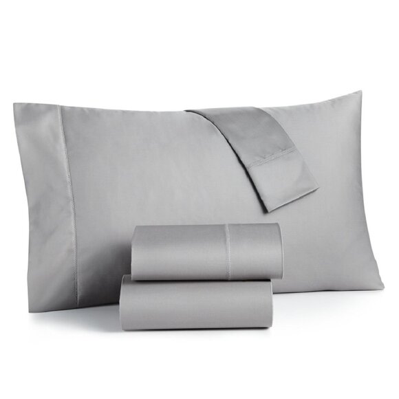 new SMOKE color Charter Club Damask Solid 550 TC 100% Cotton KING Sheet Set